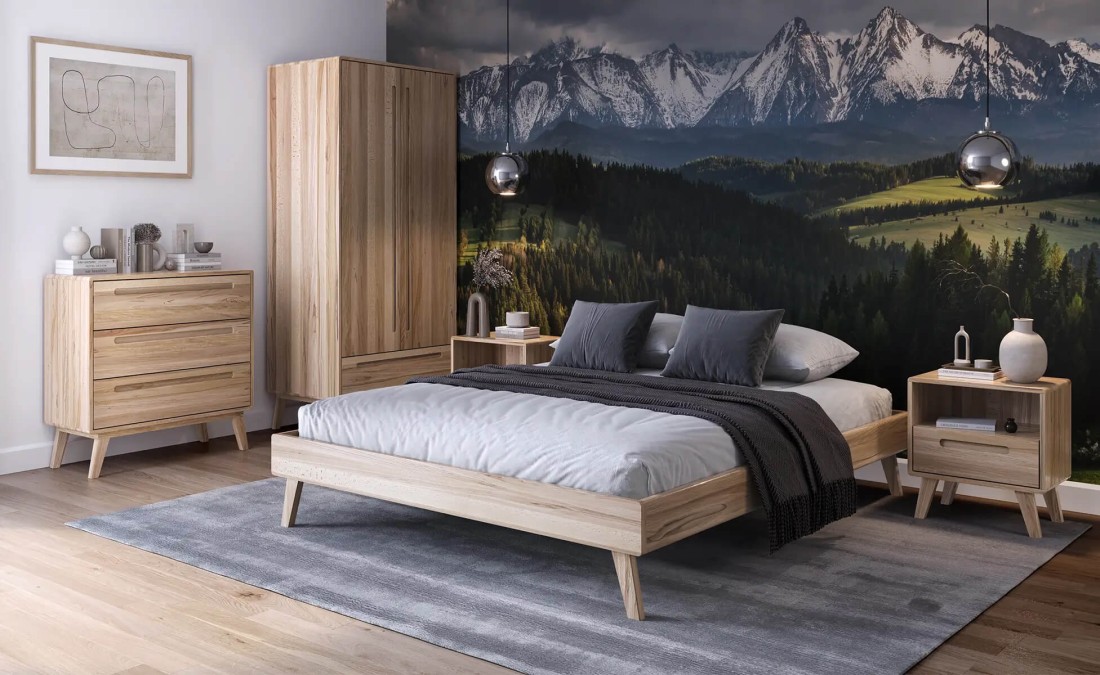 Bükkfa ágy fejtámla nélkül 160x200 Beskid 04 Bükk natúr
