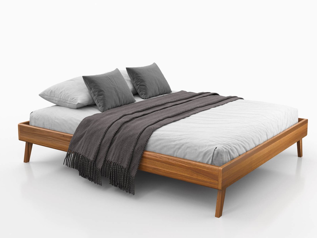 Bükkfa ágy fejtámla nélkül 140x200 Beskid 04 Rusztikus tölgy