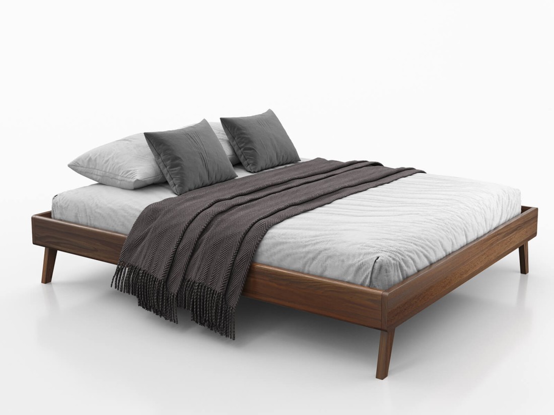 Bükkfa ágy fejtámla nélkül 140x200 Beskid 04 Diófa