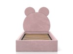 Kárpitozott gyerekágy kerettel 90x200 rózsaszín Velvet Kids Line 1 Mackó