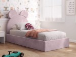 Kárpitozott gyerekágy kerettel 90x200 rózsaszín Velvet Kids Line 1 Mackó