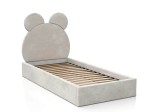 Kárpitozott gyerekágy 90x200-as konténerrel és kerettel, szürke színű Velvet Kids Line 1 Mackó
