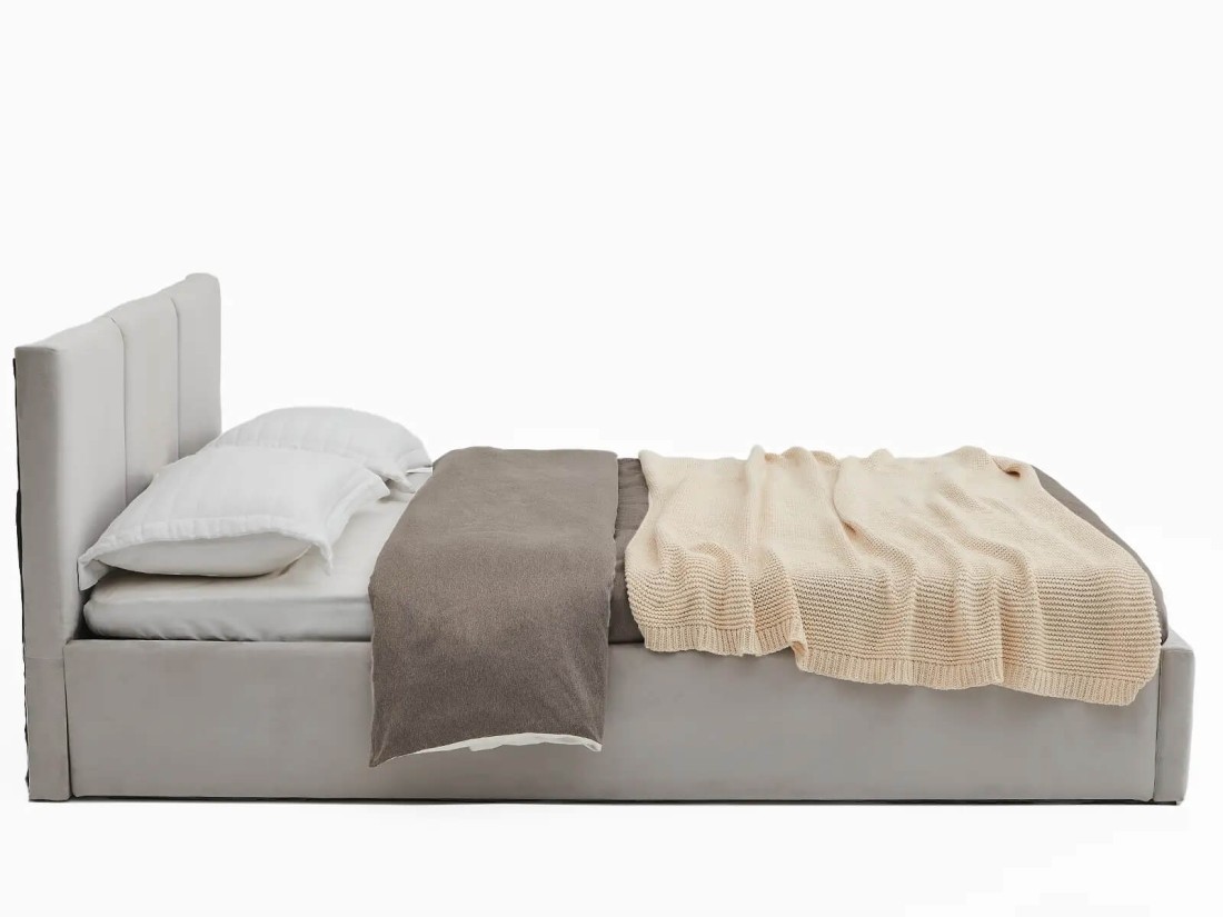 Kárpitozott ágy tárolóhellyel TOP line 7 120x200 Szürke Velvet