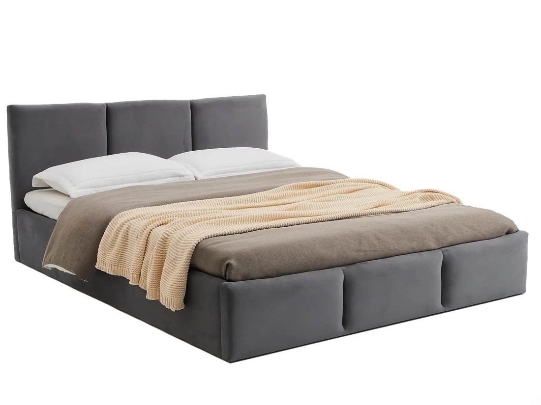 Kárpitozott ágy tárolóhellyel TOP line 7 120x200 Grafit Velvet