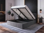 Kárpitozott ágy tárolóhellyel TOP line 7 120x200 Grafit Velvet