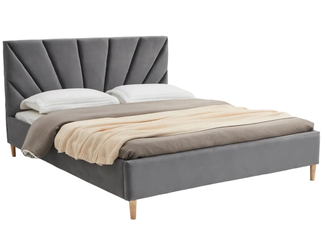 Kárpitozott skandináv ágy 120x200 Scandi line 3 Velvet Grafit