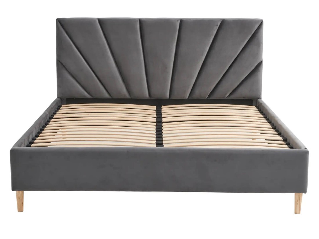 Kárpitozott skandináv ágy 120x200 Scandi line 3 Velvet Grafit