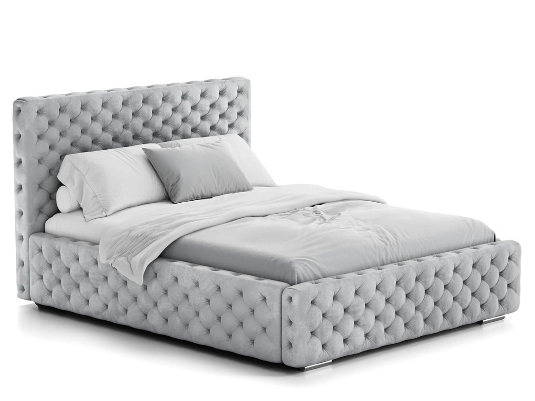 Kárpitozott ágy 160x200 tárolóhellyel PRO line 15 szürke