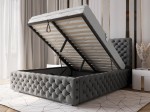Kárpitozott ágy 160x200 tárolóhellyel PRO line 15 Velvet Grafit