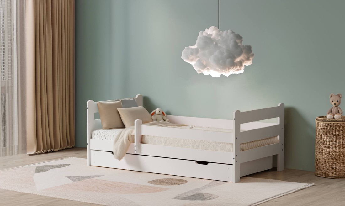 Gyerekágy 160x80 Kacperek fiókkal, fehér