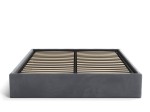 Kárpitozott ágy tárolóhellyel 120x200 fejtámla nélkül  BOX Line Grafit Velvet