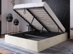 Kárpitozott ágy tárolóhellyel 120x200 fejtámla nélkül  BOX Line Bézs Velvet