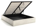 Kárpitozott ágy tárolóhellyel 120x200 fejtámla nélkül  BOX Line Bézs Velvet