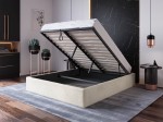 Kárpitozott ágy tárolóhellyel 160x200 fejtámla nélkül  BOX Line Bézs Velvet