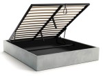 Kárpitozott ágy tárolóhellyel 160x200 fejtámla nélkül  BOX Line Szürke Velvet