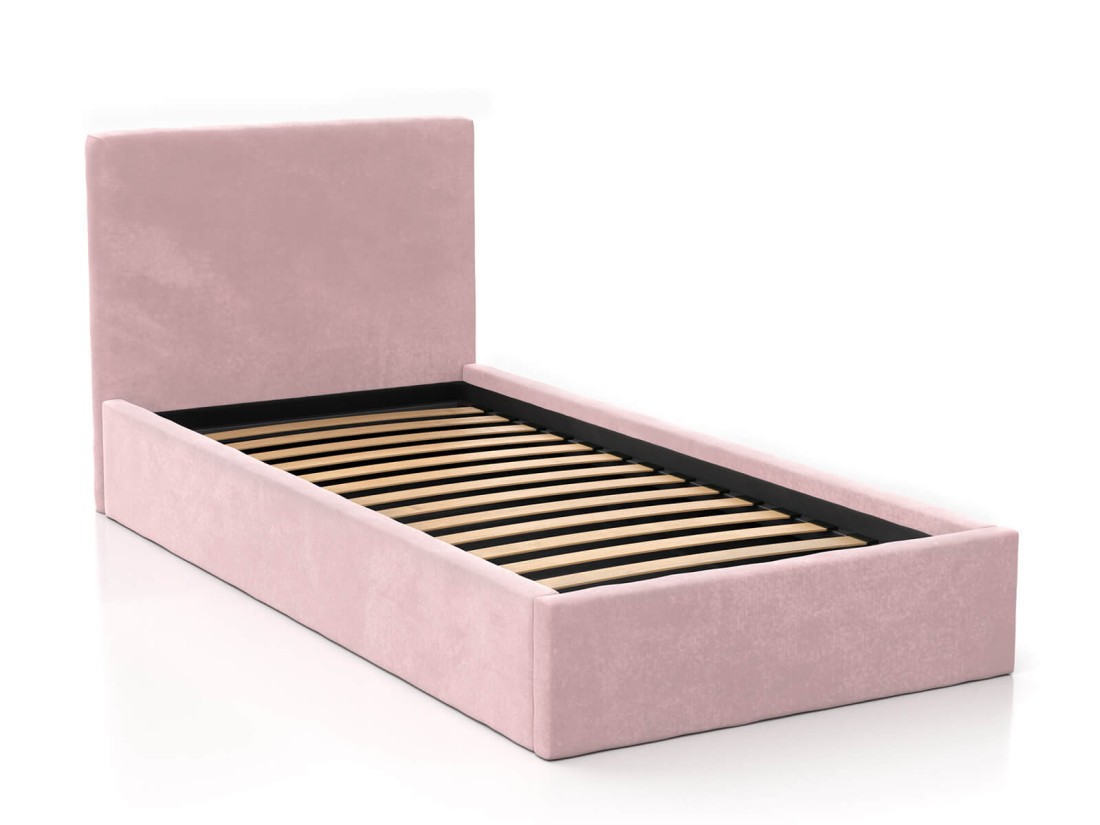 Kárpitozott gyerekágy 90x200 as konténerrel és kerettel, rózsaszín színű Velvet Kids Line 4