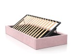 Kárpitozott gyerekágy 90x200 as konténerrel és kerettel, rózsaszín színű Velvet Kids Line Box