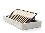 Kárpitozott gyerekágy 90x200 as konténerrel és kerettel, szürke színű Velvet Kids Line Box