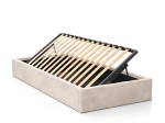 Kárpitozott gyerekágy 90x200 as konténerrel és kerettel, bézs színű Velvet Kids Line Box