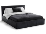 Kárpitozott ágy tárolóhellyel TOP line 7 140x200 Fekete Velvet