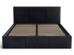 Kárpitozott ágy tárolóhellyel TOP line 7 140x200 Fekete Velvet