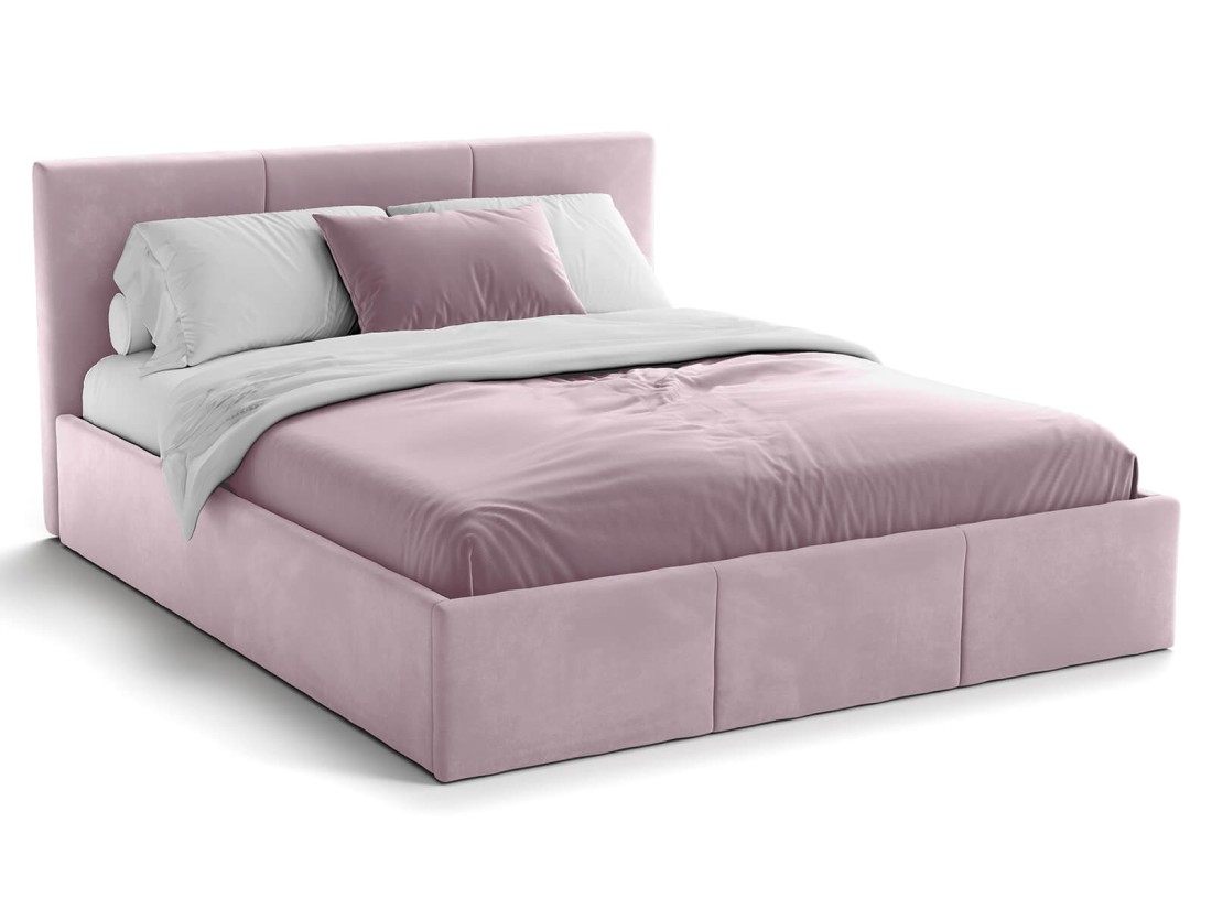 Kárpitozott ágy tárolóhellyel TOP line 7 140x200 Rózsaszín Velvet