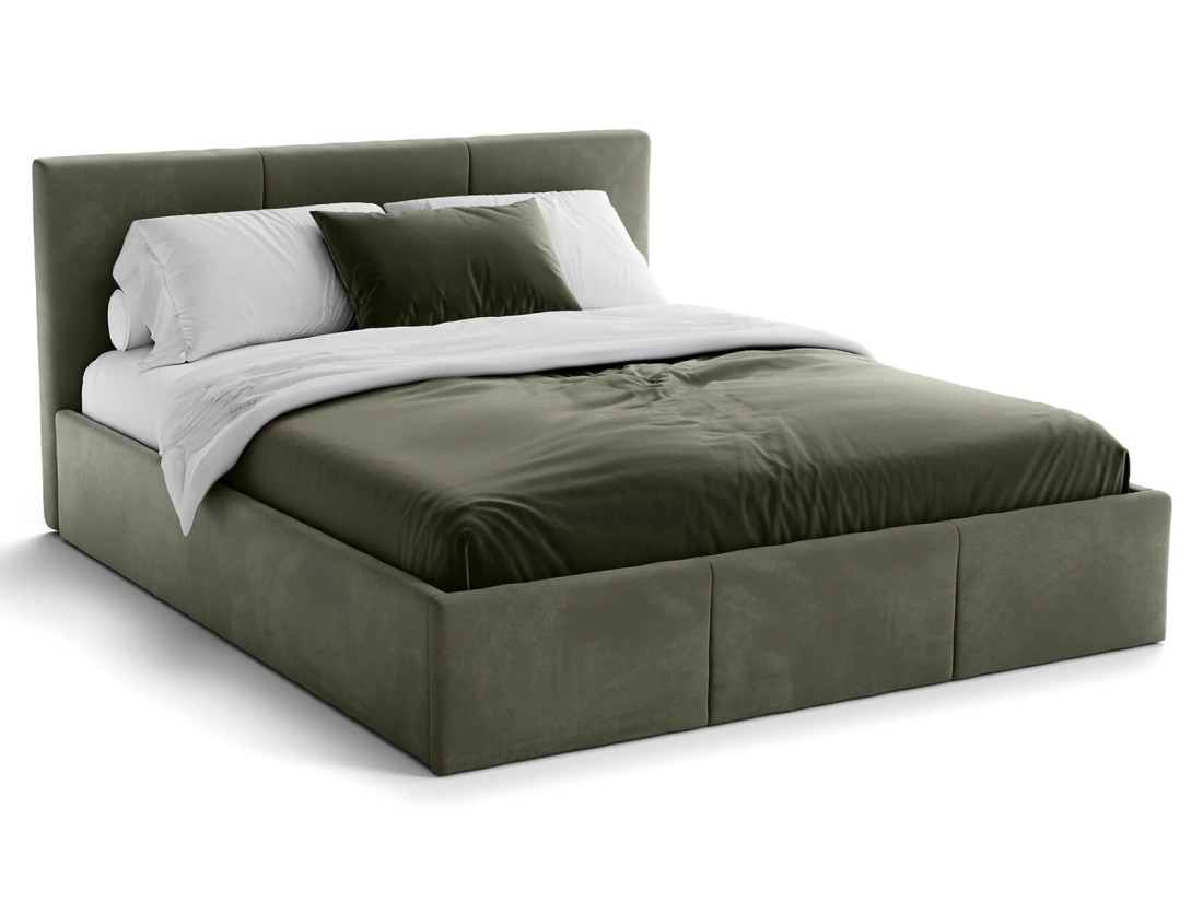 Kárpitozott ágy tárolóhellyel TOP line 7 140x200 Olíva Velvet