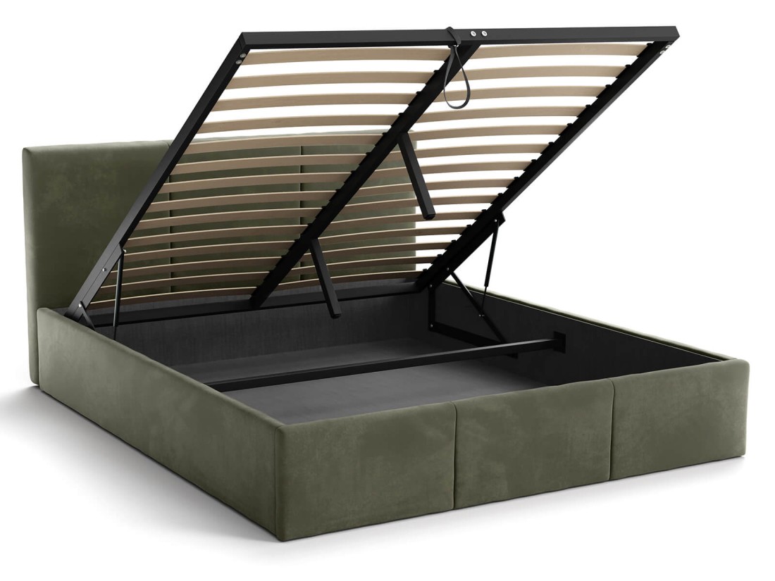 Kárpitozott ágy tárolóhellyel TOP line 7 160x200 Olíva Velvet