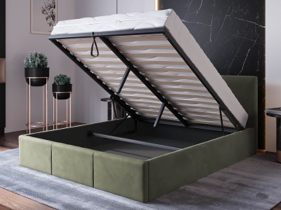 Kárpitozott ágy tárolóhellyel TOP line 7 180x200 cm Olíva Velvet