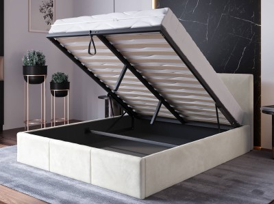 Kárpitozott ágy tárolóhellyel TOP line 7 180x200 cm Bézs Velvet