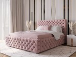 Kárpitozott ágy 180x200 tárolóhellyel PRO line 15 rózsaszín