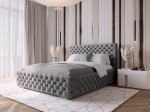 Kárpitozott ágy 180x200 tárolóhellyel PRO line 15 Velvet Grafit