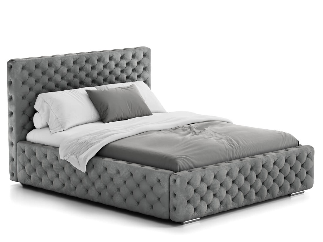 Kárpitozott ágy 180x200 tárolóhellyel PRO line 15 Velvet Grafit