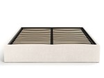 Kárpitozott ágy tárolóhellyel 180x200 fejtámla nélkül  BOX Line Krémszínű Boucle