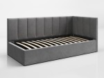 Kárpitozott kanapéágy 90x200 as konténerrel és kerettel Grafitovy Velvet Tom