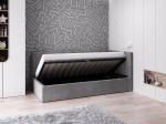 Kárpitozott kanapéágy 90x200 as konténerrel és kerettel Grafitovy Velvet Tom