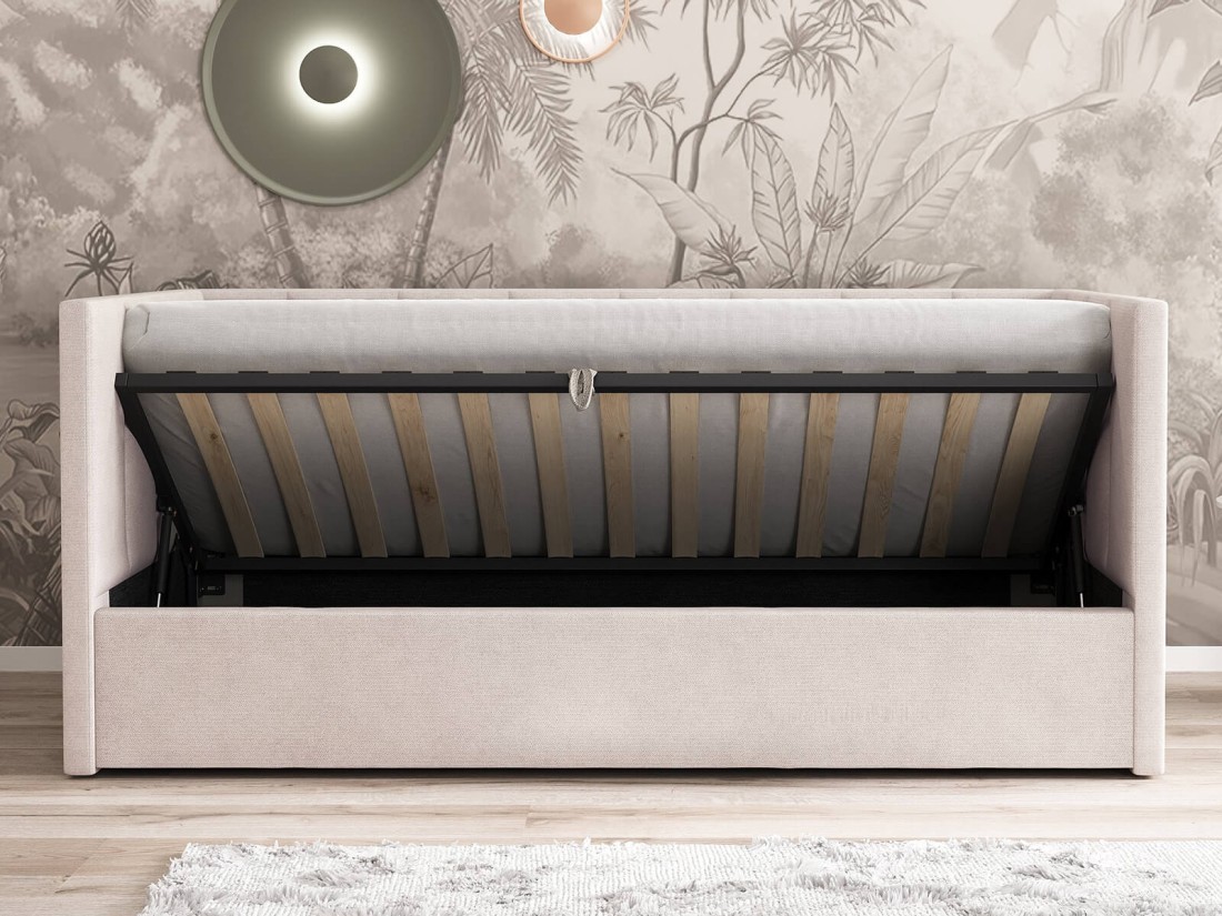 Kárpitozott kanapéágy 90x200 as konténerrel és kerettel Soro21 Urus