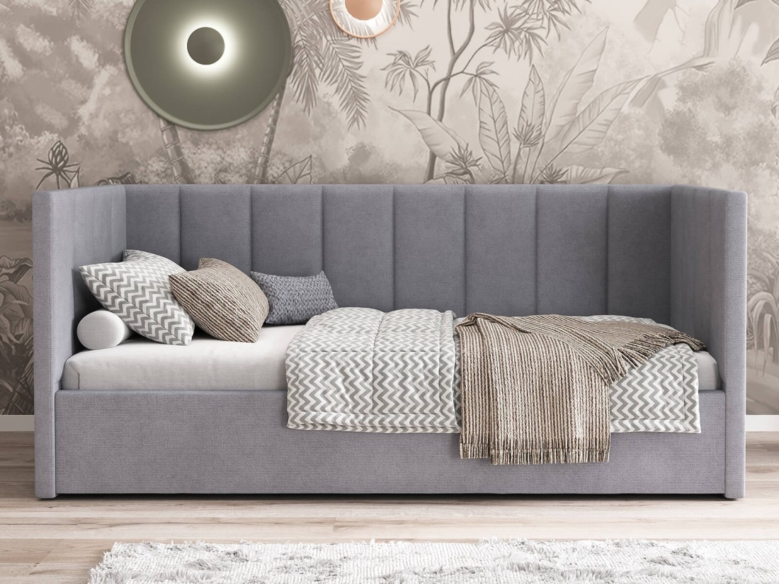 Kárpitozott kanapéágy 90x200 as konténerrel és kerettel Soro90 Urus