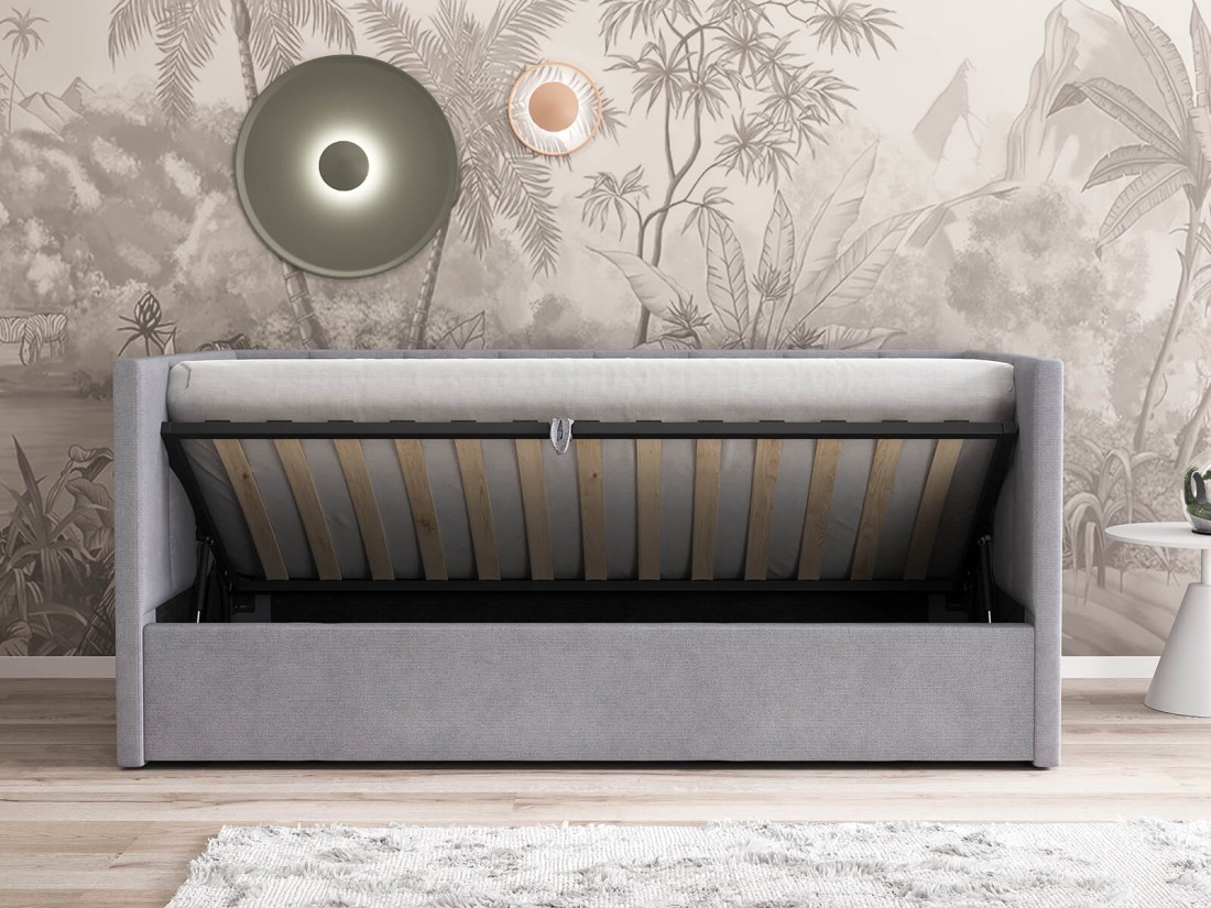 Kárpitozott kanapéágy 90x200 as konténerrel és kerettel Soro90 Urus