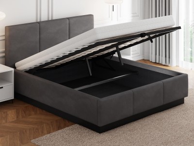 Kárpitozott ágy levitációs, tárolóhellyel TOP line 8 180x200 Grafit Velvet