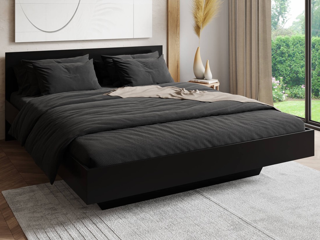 Levitációs ágy bútorlapból 160x200 DM2 Fekete