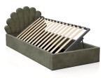 Kárpitozott gyerekágy 90x200 as konténerrel és kerettel, Olíva Velvet Kids Line 3 Kagyló