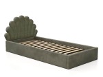 Kárpitozott gyerekágy 90x200 as konténerrel és kerettel, Olíva Velvet Kids Line 3 Kagyló