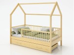 Gyerekágy 80x160cm Házikó D9S, fiókkal és ágyrácstal fenyő