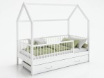 Gyerekágy 80x160cm Házikó D9S, fiókkal és ágyrácstal fehér