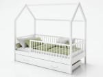 Gyerekágy 80x160cm Házikó D9S, fiókkal és ágyrácstal fehér
