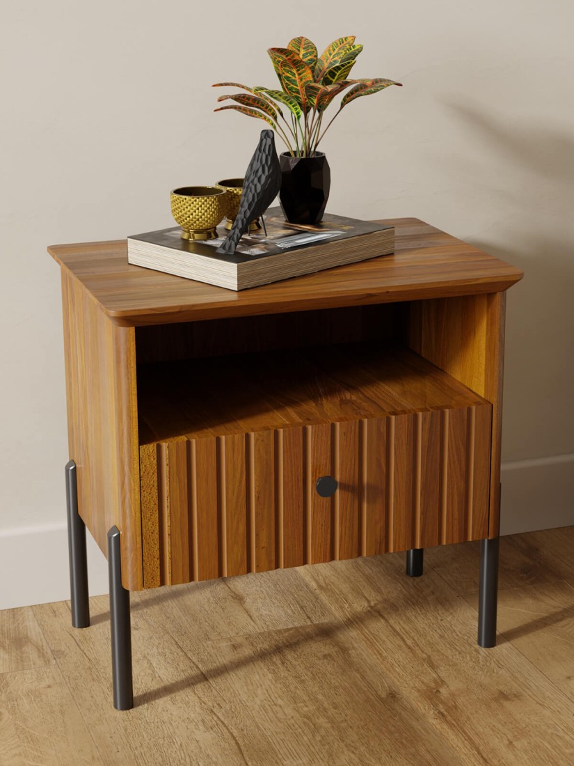 Fa éjjeliszekrény bükkből Lamelo Rusztikus tölgy