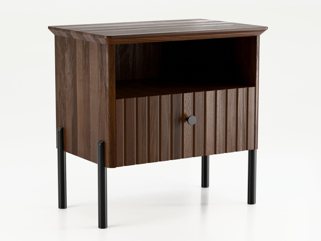 Fa éjjeliszekrény bükkből Lamelo Diófa