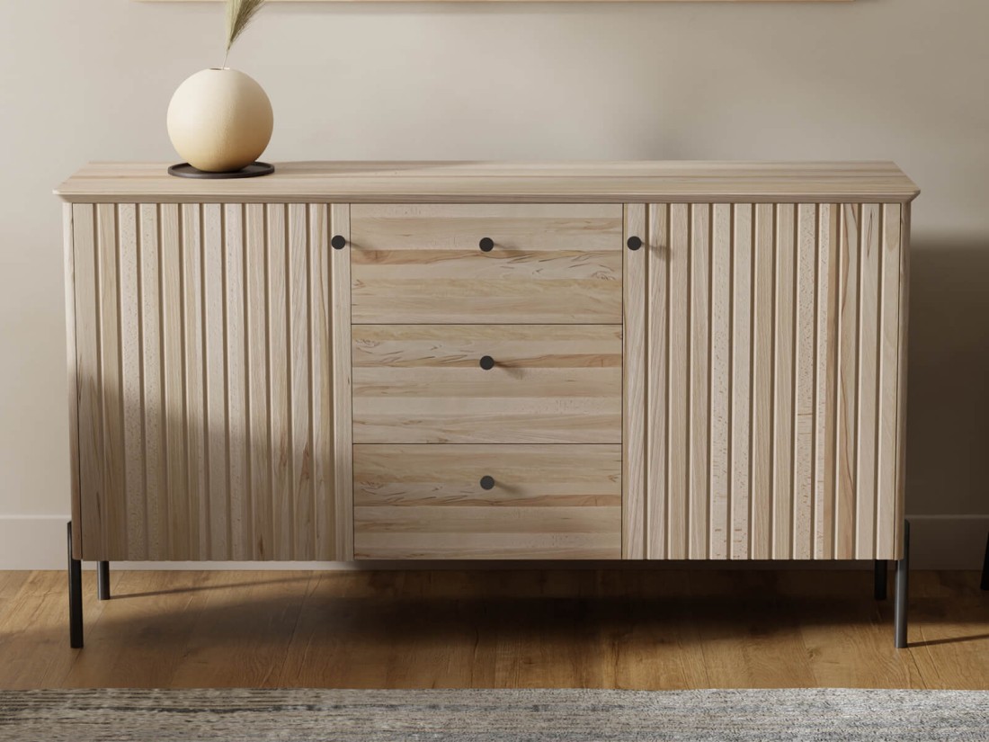 Bükkfa komód Lamelo 3S2D Natúr bükk