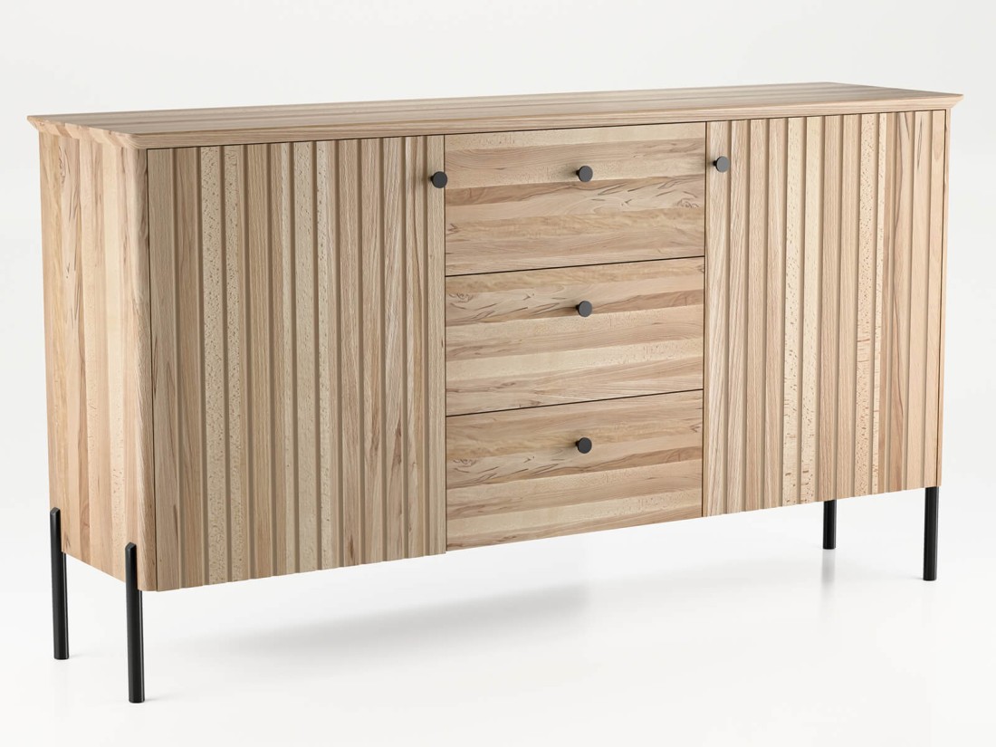 Bükkfa komód Lamelo 3S2D Natúr bükk